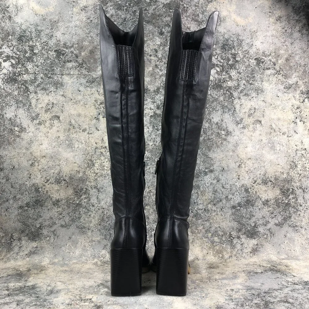 Vince Camuto BRAZIL Women's Size 7M Eyana Black Leather High Heel OTK Tall Boots